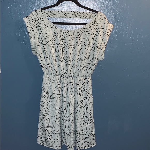 Lush Dresses & Skirts - Sage and navy blue polyester dress